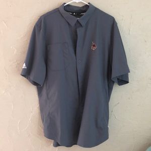 Grey adidas Texas State button up shirt